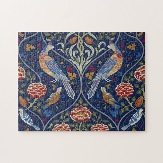 Vögel und Blumen, William Morris Puzzle (Horizontal)