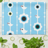 Vogel- und Blumenblaumuster Handtuch (Gefaltet)