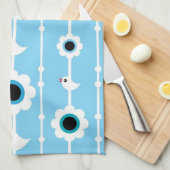 Vogel- und Blumenblaumuster Handtuch (Viertel Falte)