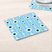 Vogel- und Blumenblaumuster Rechteckiger Pappuntersetzer (angewinkelt)