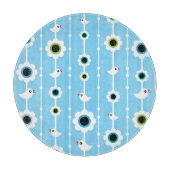 Vogel- und Blumenblaumuster Schneidebrett (Vorderseite)