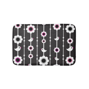 Vogel- und Blumenmuster Badematte