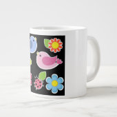 VOGEL- UND BLUMENMUSTER Jumbo-Tasse (Vorderseite Rechts)