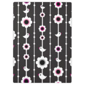 Vogel- und Blumenmuster Klemmbrett (Rückseite)