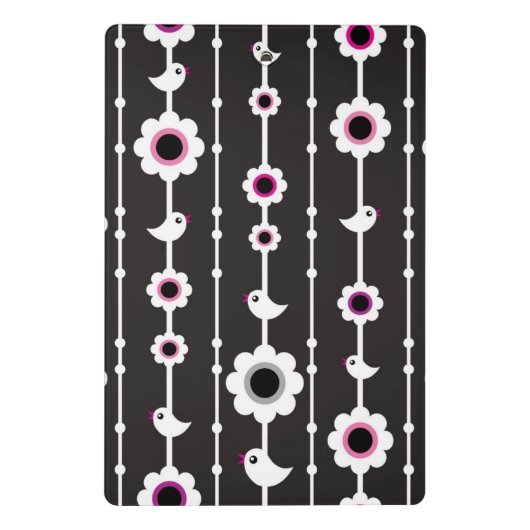 Vogel- und Blumenmuster Mini Klemmbrett (Rückseite)