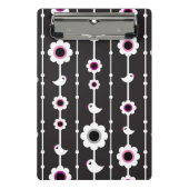 Vogel- und Blumenmuster Mini Klemmbrett (Vorderseite)