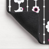 Vogel- und Blumenmuster Mousepad (Ecke)