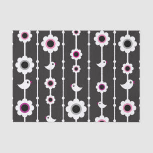 Vogel- und Blumenmuster Seidenpapier