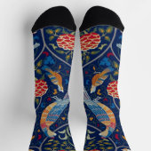 Vogel- und Blumenmuster, William Morris Socken (Oben)