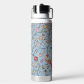 Vogel- und Blumenmuster, William Morris Trinkflasche (Hinten)