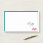 Vogel- und Blumennotizen Post-it Klebezettel (Auf Schreibtisch)