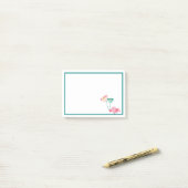 Vogel- und Blumennotizen Post-it Klebezettel (Auf Schreibtisch)