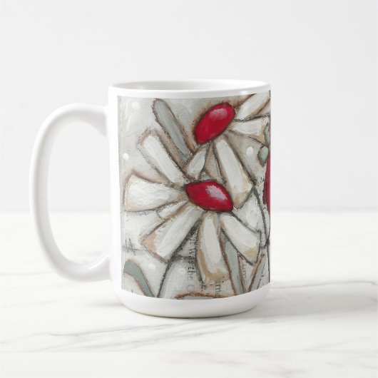 Vögel und Blüte - Apple-Rot-Tasse Kaffeetasse (Links)