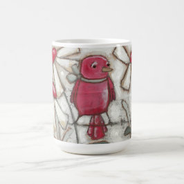 Vögel und Blüte - Apple-Rot-Tasse Kaffeetasse