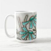 Vögel und Blüte/Laguna-Blau - Tasse (Links)