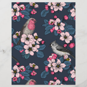 Vögel und Blüten