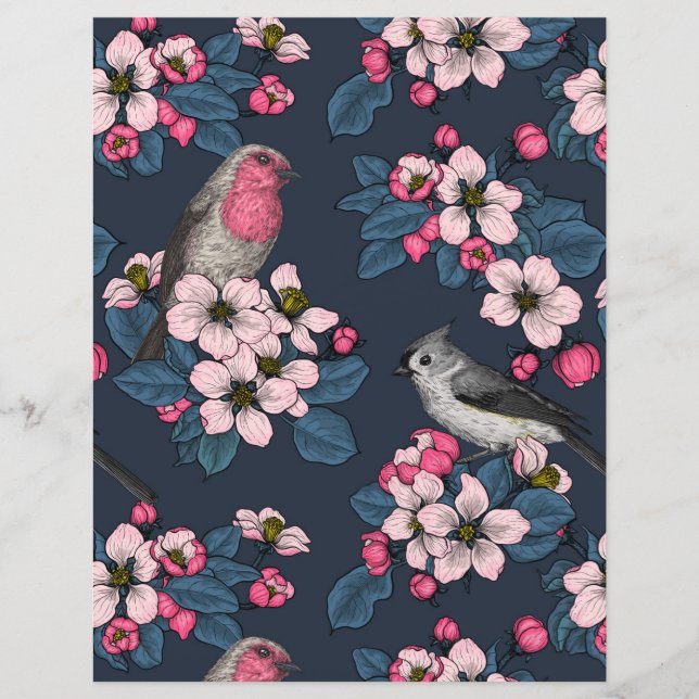 Vögel und Blüten (Vorderseite)