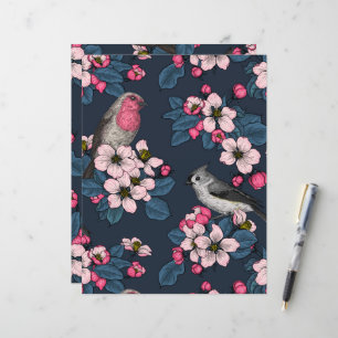 Vögel und Blüten