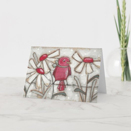 Vögel und Blüten Apple Red - Grußkarte Karte (Vorderseite)