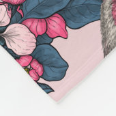 Vögel und Blüten auf rosa Fleecedecke (Ecke)