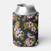 Vögel und Blüten auf schwarz Dosenkühler (Kanne Vorderseite)