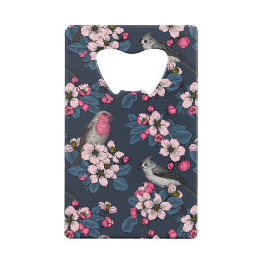 Vögel und Blüten Geldbeutel Flaschenöffner (Vorderseite)