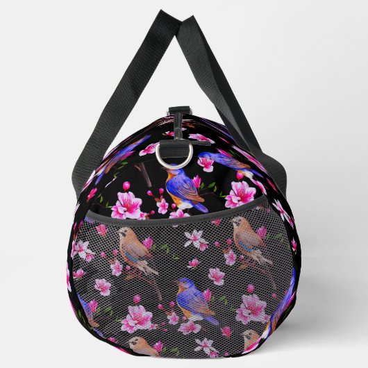 Vögel und Blüten Große Duffeltasche Duffle Bag (Rechts)