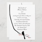 Vogel-und Blüten-große Einladung (Vorne/Hinten)