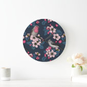 Vögel und Blüten Große Wanduhr (Zuhause)
