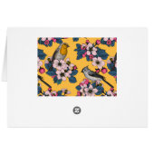 Vögel und Blüten in Gelb (Rückseite Horizontal)