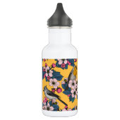 Vögel und Blüten in Gelb Edelstahlflasche (Links)