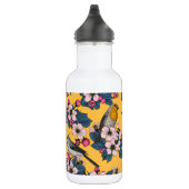 Vögel und Blüten in Gelb Edelstahlflasche (Rechts)