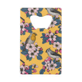 Vögel und Blüten in Gelb Geldbeutel Flaschenöffner (Rückseite)