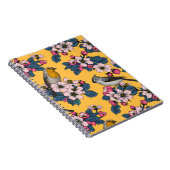 Vögel und Blüten in Gelb Notizblock (Rechte Seite)