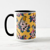 Vögel und Blüten in Gelb Tasse (Links)