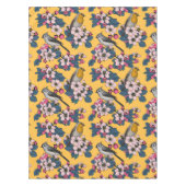 Vögel und Blüten in Gelb Tischdecke (Vorderseite)