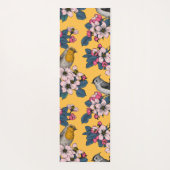 Vögel und Blüten in Gelb Yogamatte (Rückseite)