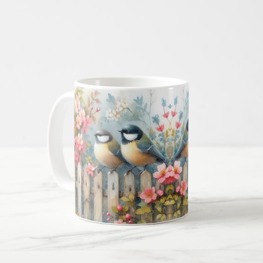 Vögel und Blüten Kaffeetasse (Vorderseite Links)