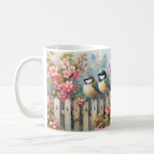 Vögel und Blüten Kaffeetasse (Links)