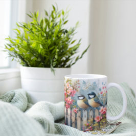 Vögel und Blüten Kaffeetasse