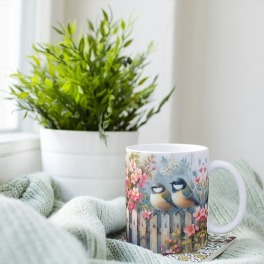 Vögel und Blüten Kaffeetasse