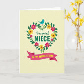 Vogel und Blüten Mütter Karte (Gelbe Blume)