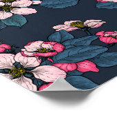 Vögel und Blüten Poster (Ecke)