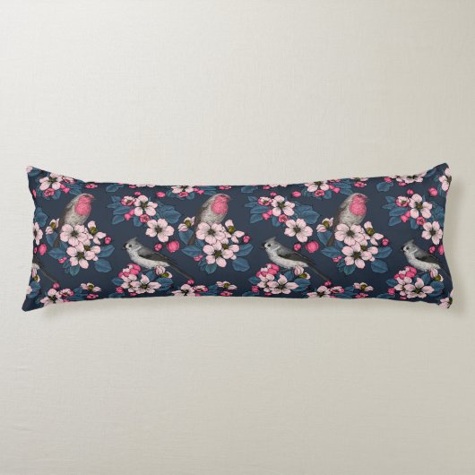 Vögel und Blüten Seitenschläferkissen (Vorderseite)