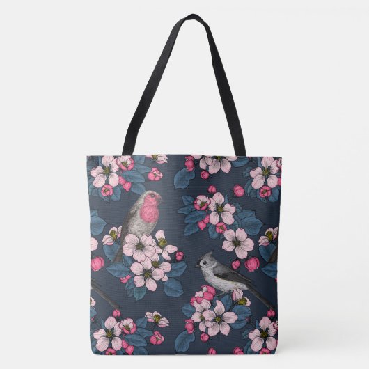 Vögel und Blüten Tasche (Vorderseite)