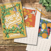 Vogel- und Botanikillustrationen 2026 Vintage Kalender