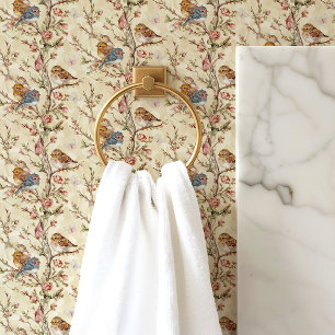 Vögel und Branchen auf Creme Tapete