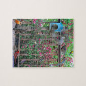 Vögel und Eichhörnchen im Feeder Puzzle (Horizontal)