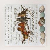 Vögel und Eier Vintage französische Stadtbezeichnu Puzzle (Vertikal)