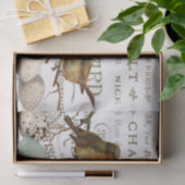 Vögel und Eier Vintage französische Stadtbezeichnu Seidenpapier (Geschenk)